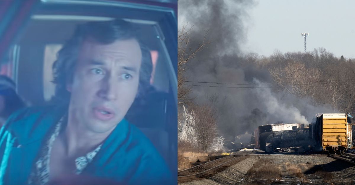 Adam Driver in "White Noise"; East Palestine, Ohio train disaster