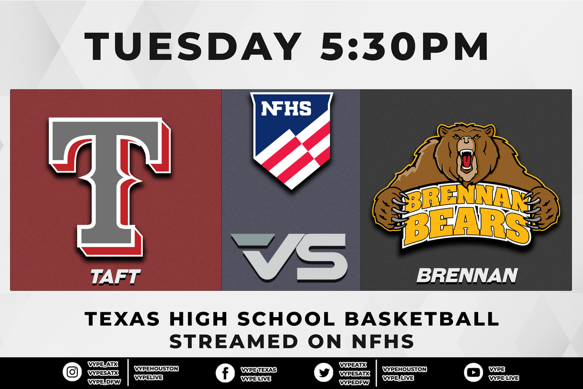 5:30PM - NFHS | 6A Boys Basketball, Reg. IV Quarterfinal: Taft vs. Brennan