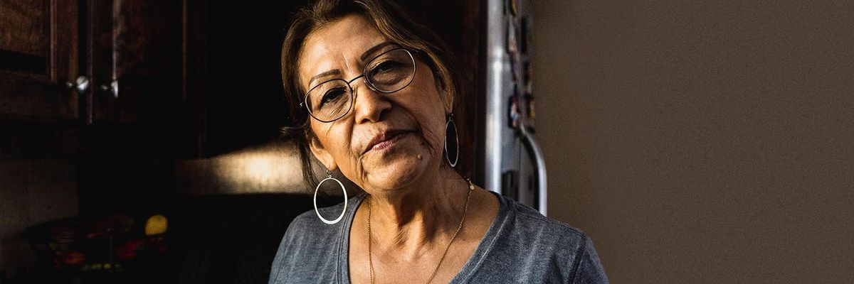 hispanic adult woman with hoop earrings