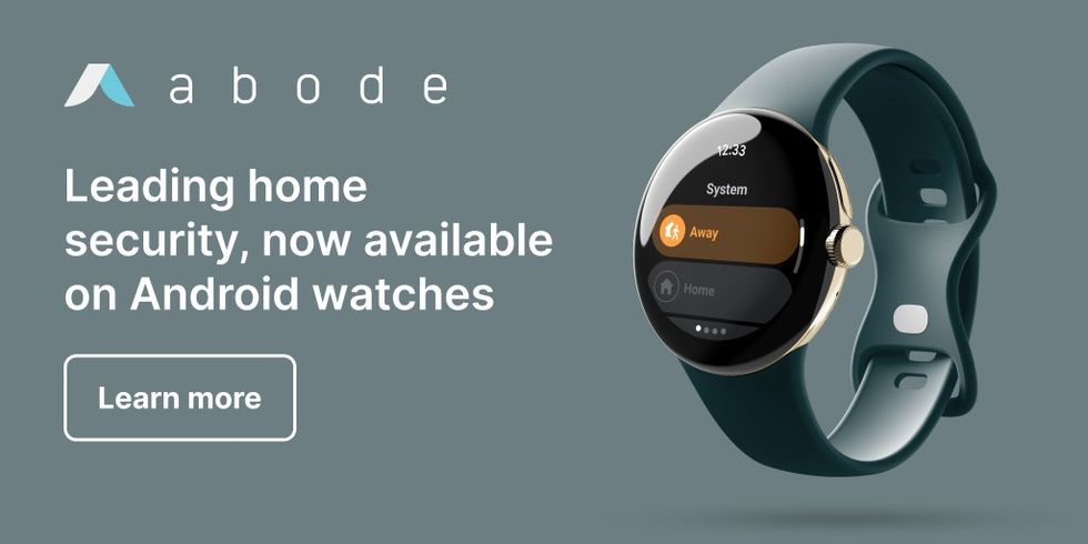 a photo of a smart watch showing how to arm your abode smart home security system