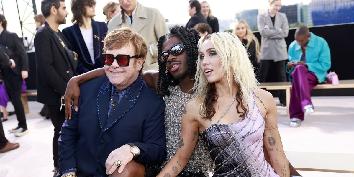 Versace's LA Show Draws Elton John, Lil Nas X and Miley Cyrus