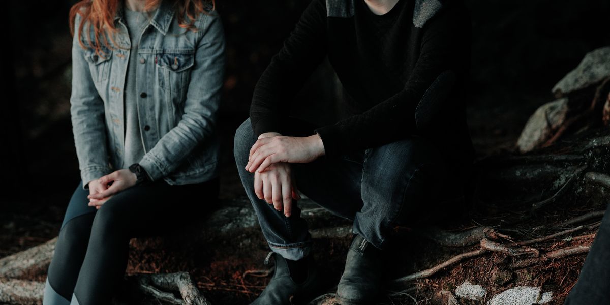 Couple sitting down talking