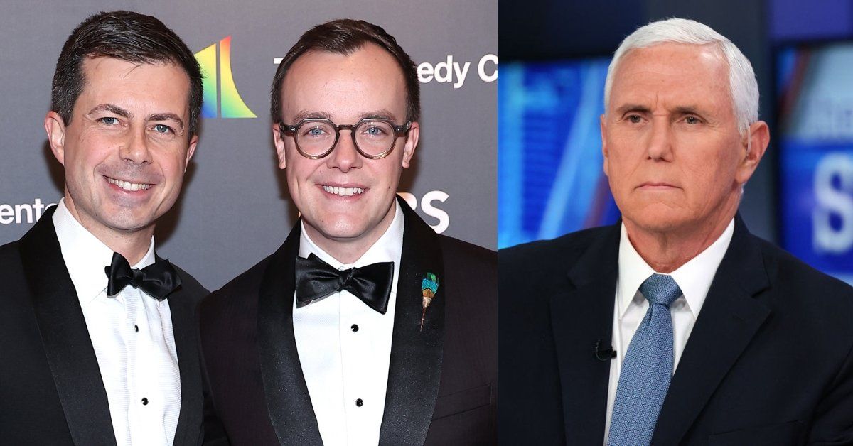 Pete and Chasten Buttigieg; Mike Pence