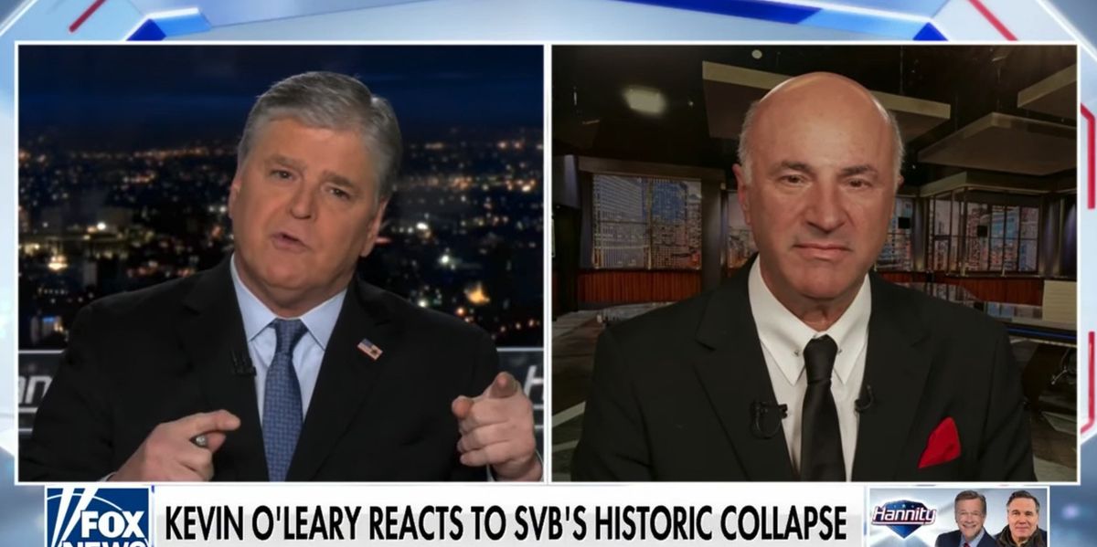 NextImg:Hannity confronts Kevin O'Leary with one blunt question about keeping money in Silicon Valley Bank: 'Run by idiots'