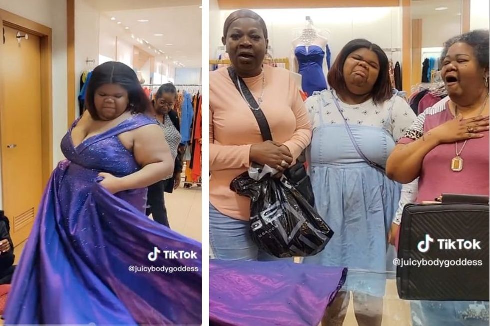 Owner of plus-size dress shop gifts $700 prom dress to 'shy' teen after watching her light up
