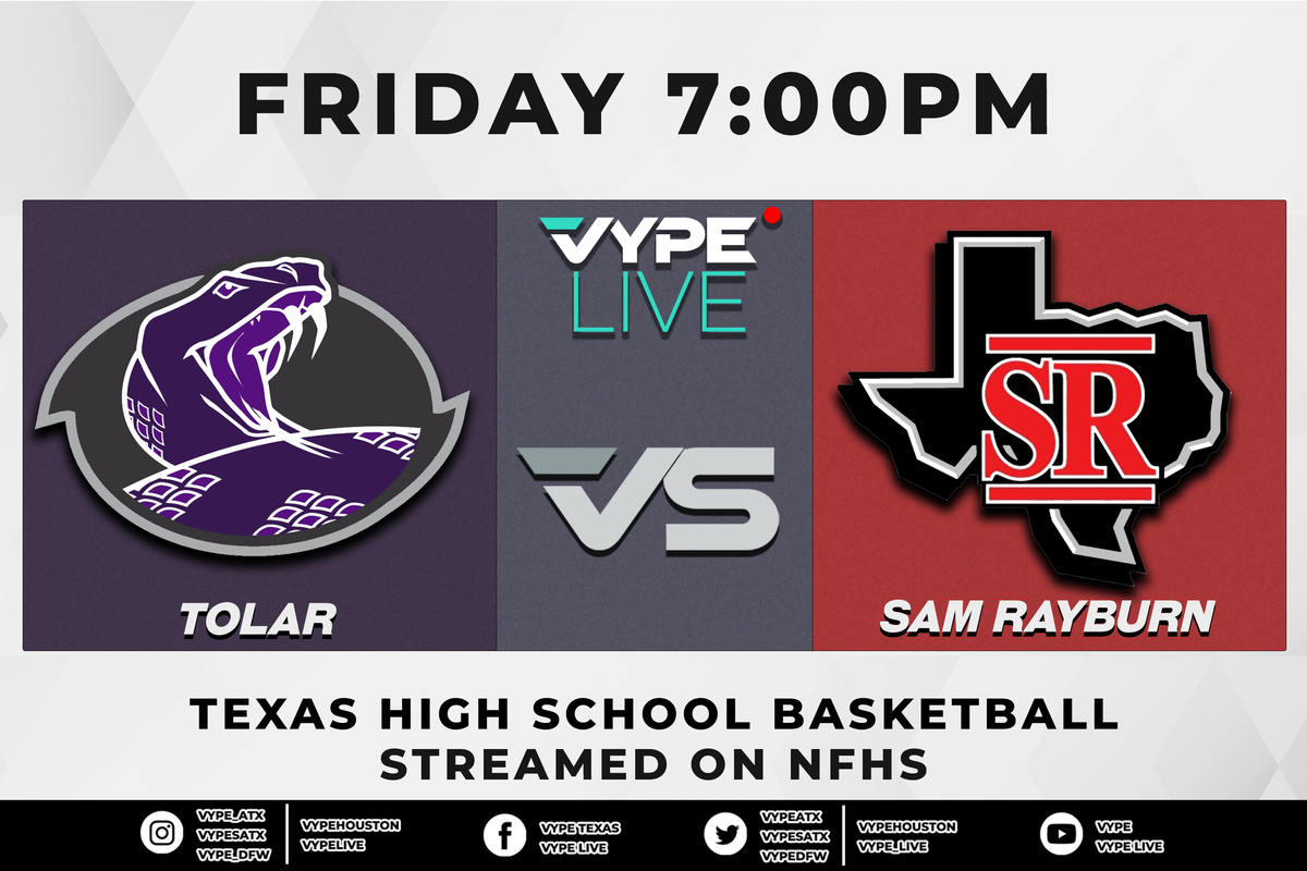 7PM - NFHS | 2A Boys Basketball, Region II Semifinal: Tolar vs. Sam Rayburn