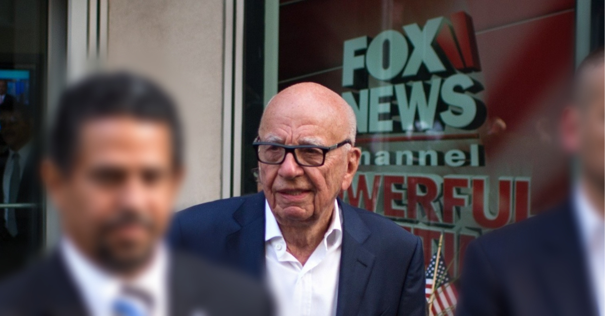 Rupert Murdoch in front of Fox News headquarters in New York