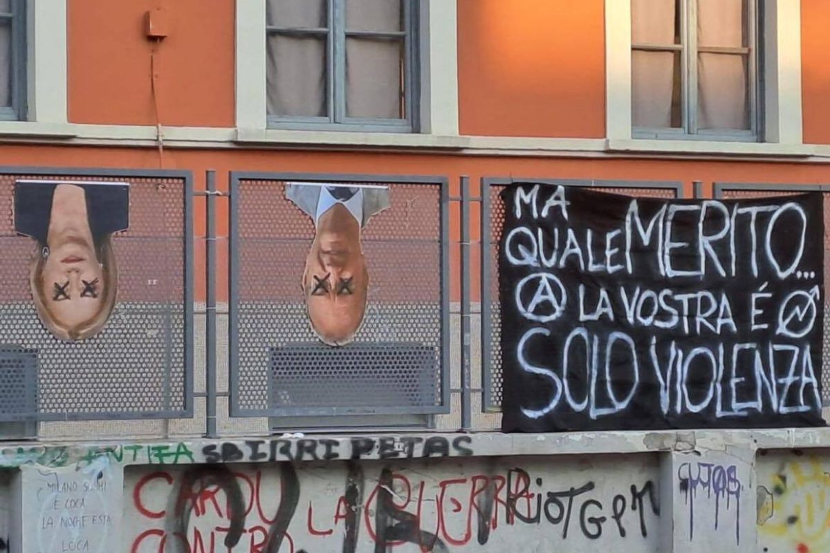 Meloni e Valditara appesi al liceo. Per Sala indignarsi è «provocatorio»