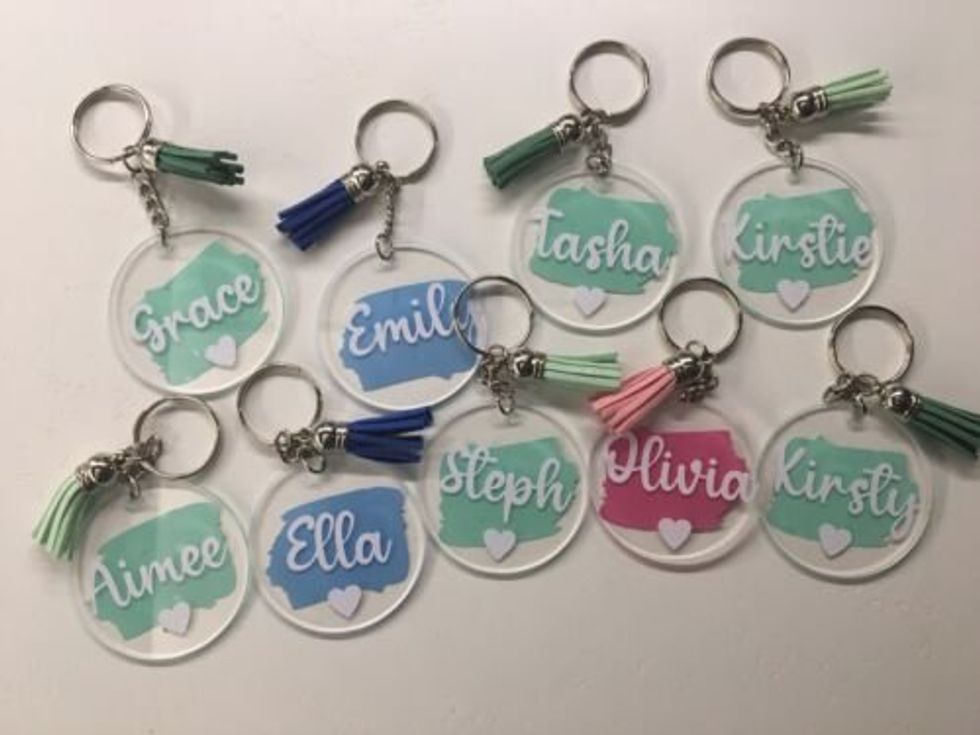 Personalized teachers gift, name keychain with tassel, custom name key –  jillmakes