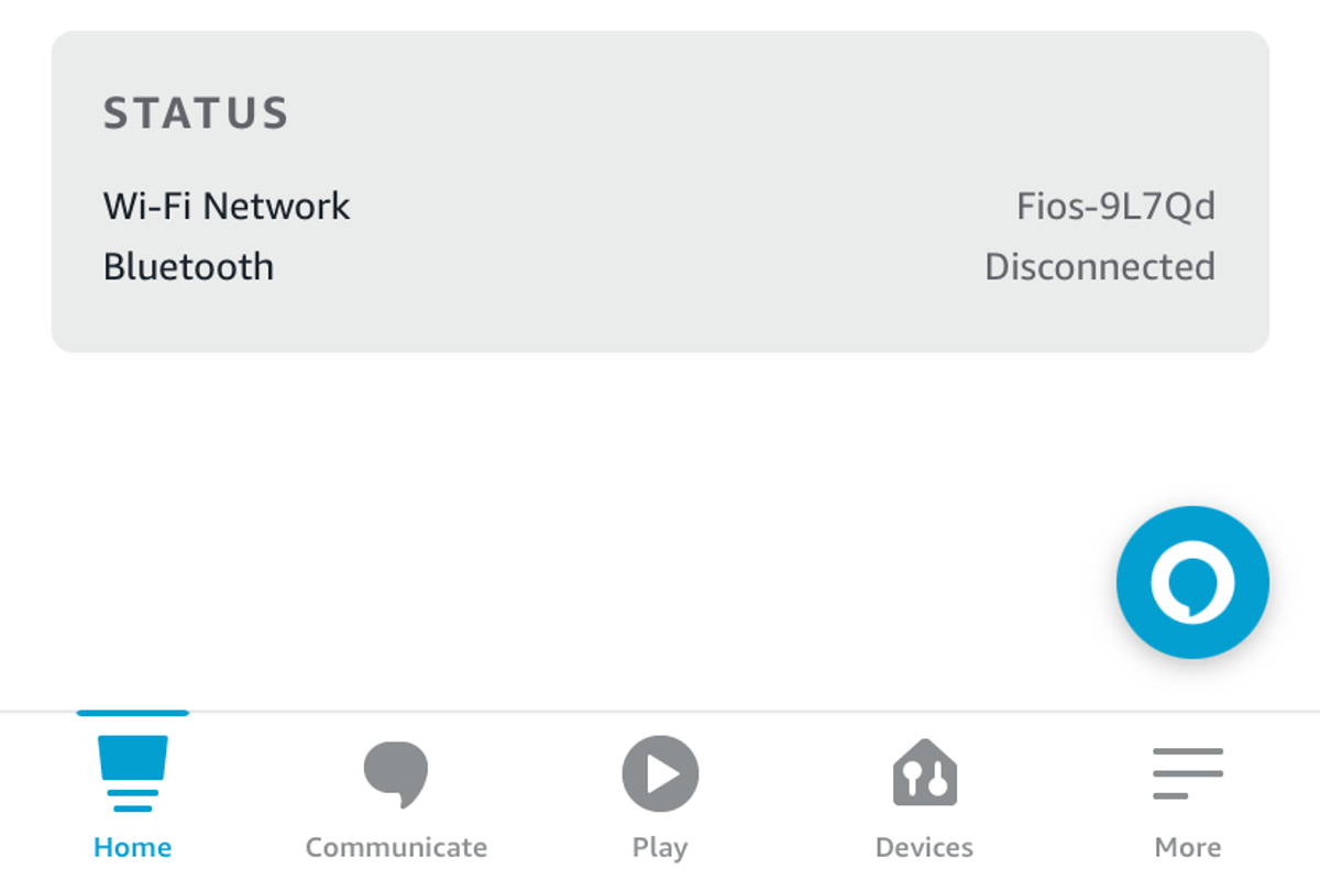 Alexa app setting