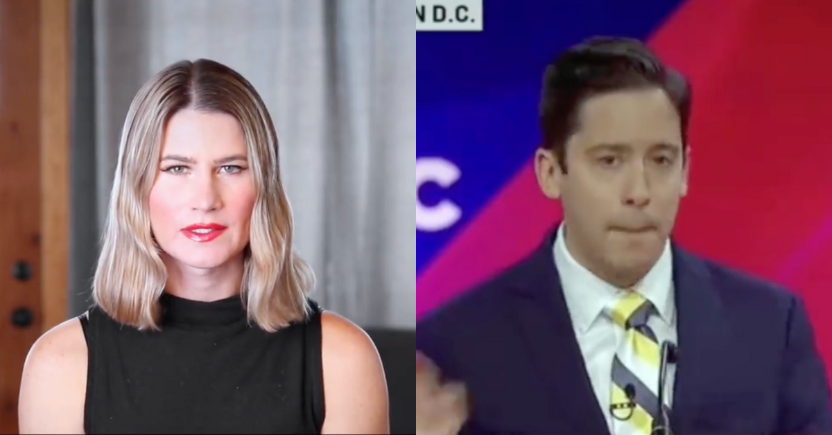A split image with journalist Ari Drennan on the right and conservative political commentator Michael Knowles on the right