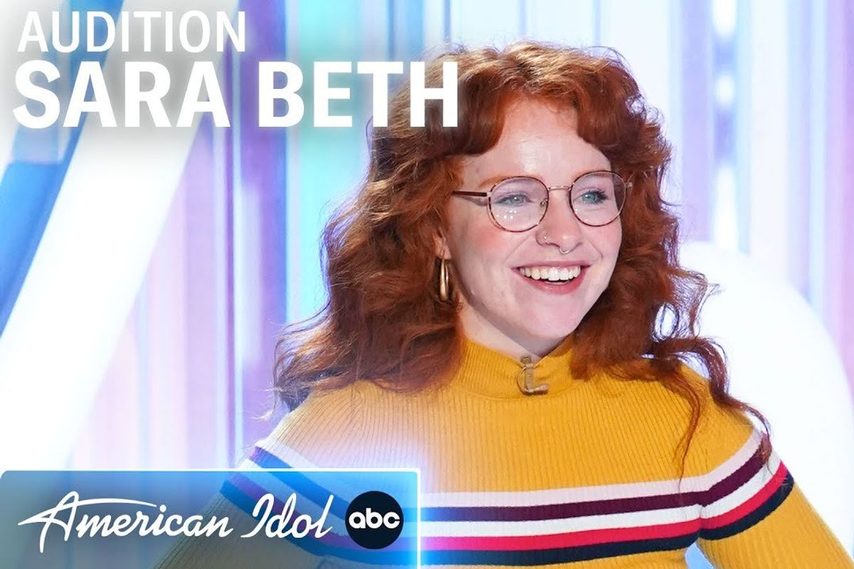 Woman auditions for "American Idol"