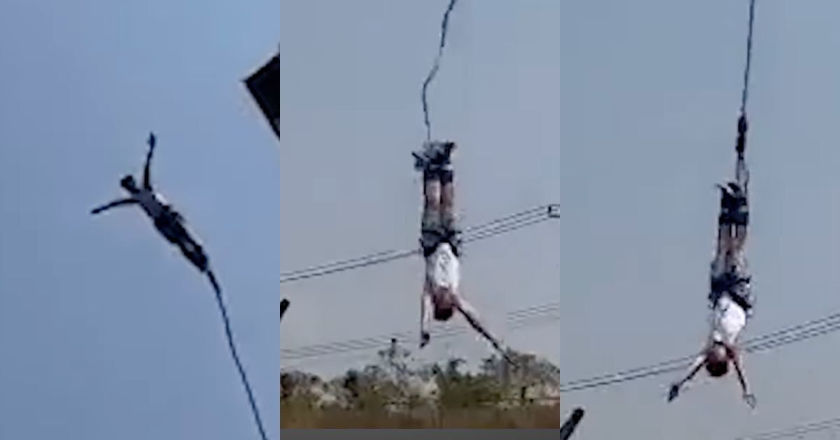 Screenshots of Mike bungee jumping