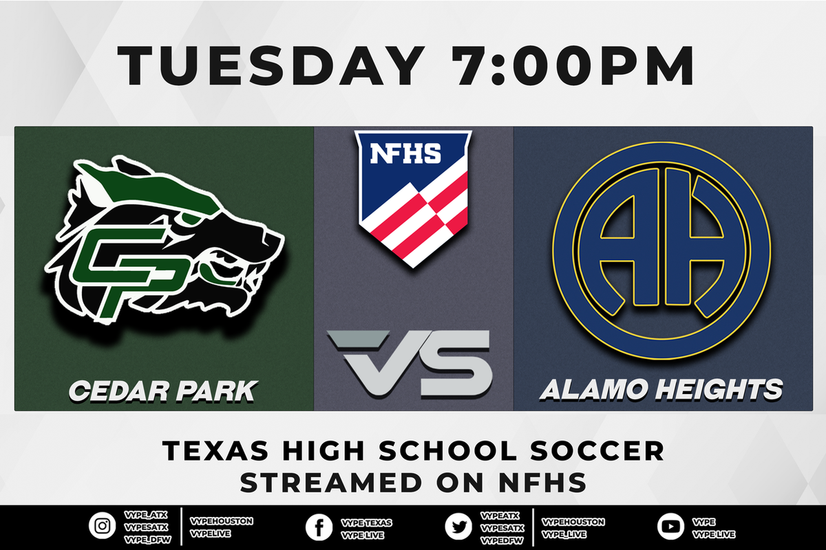 7PM - NFHS | 5A Boys Soccer, Area Playoffs: Cedar Park vs. Alamo Heights