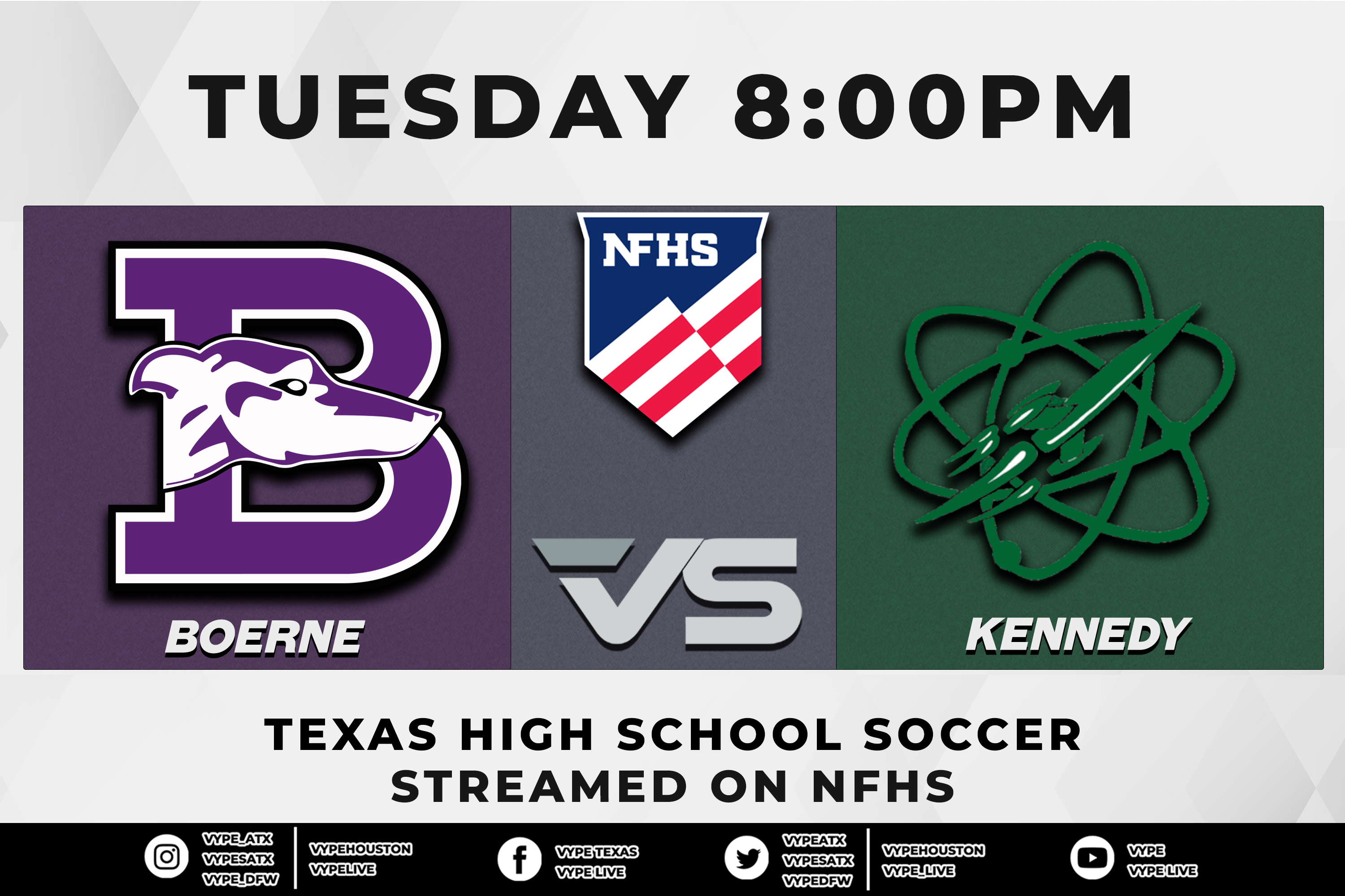 8PM - NFHS | 4A Girls Soccer, Area Playoffs: Boerne vs. John F. Kennedy