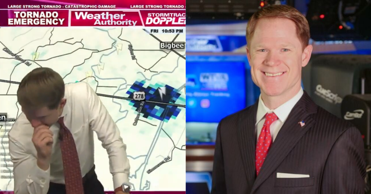 screenshot of Matt Laubhan's tornado coverage for WTVA; WTVA publicity still