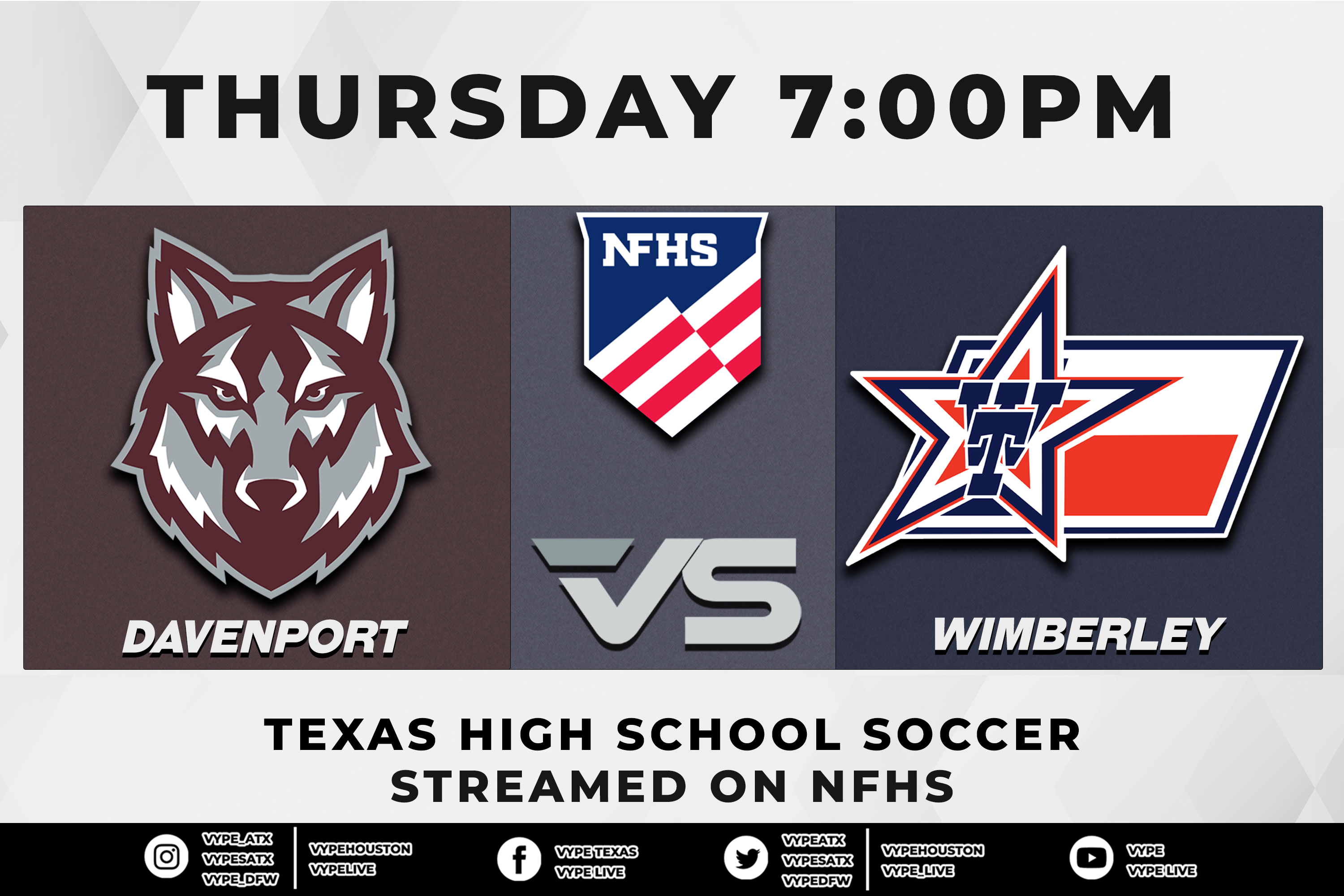 7PM - NFHS | 4A Girls Soccer, Regional Quarterfinal: Davenport vs. Wimberley