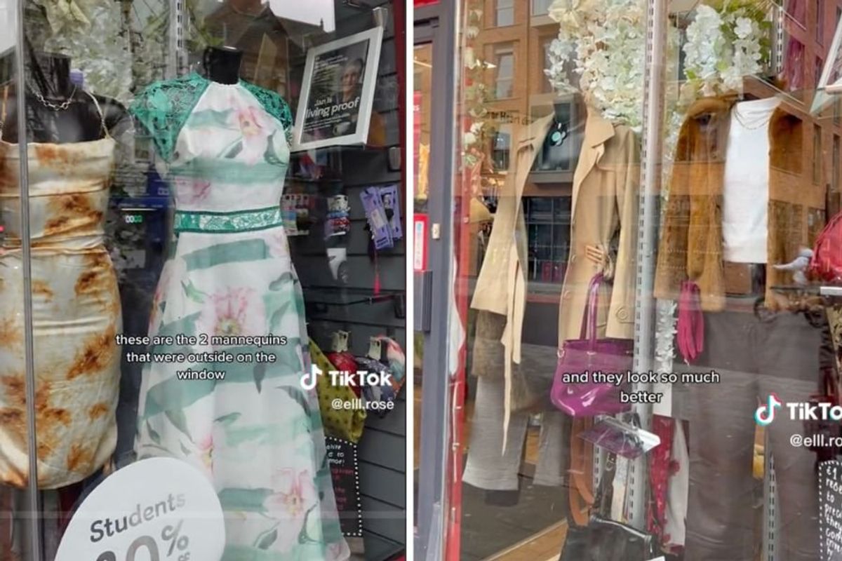 Woman redesigns mannequin outfits at thrift stores for free - Upworthy