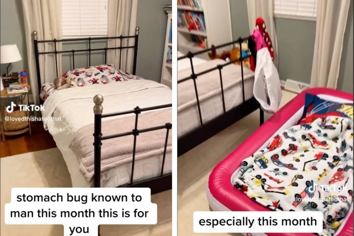 mom hacks; stomach bug; sick kids; tiktok video; parenting