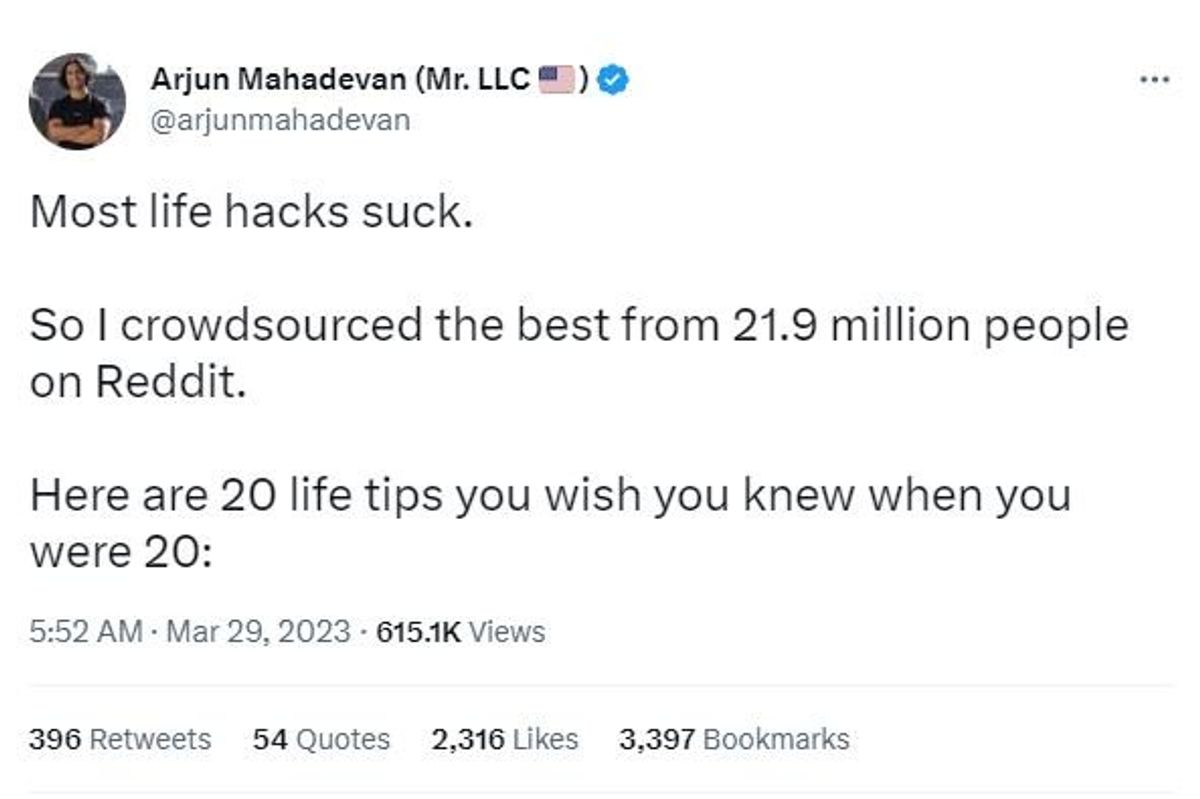 life pro tips, reddit, arjun mahadevan