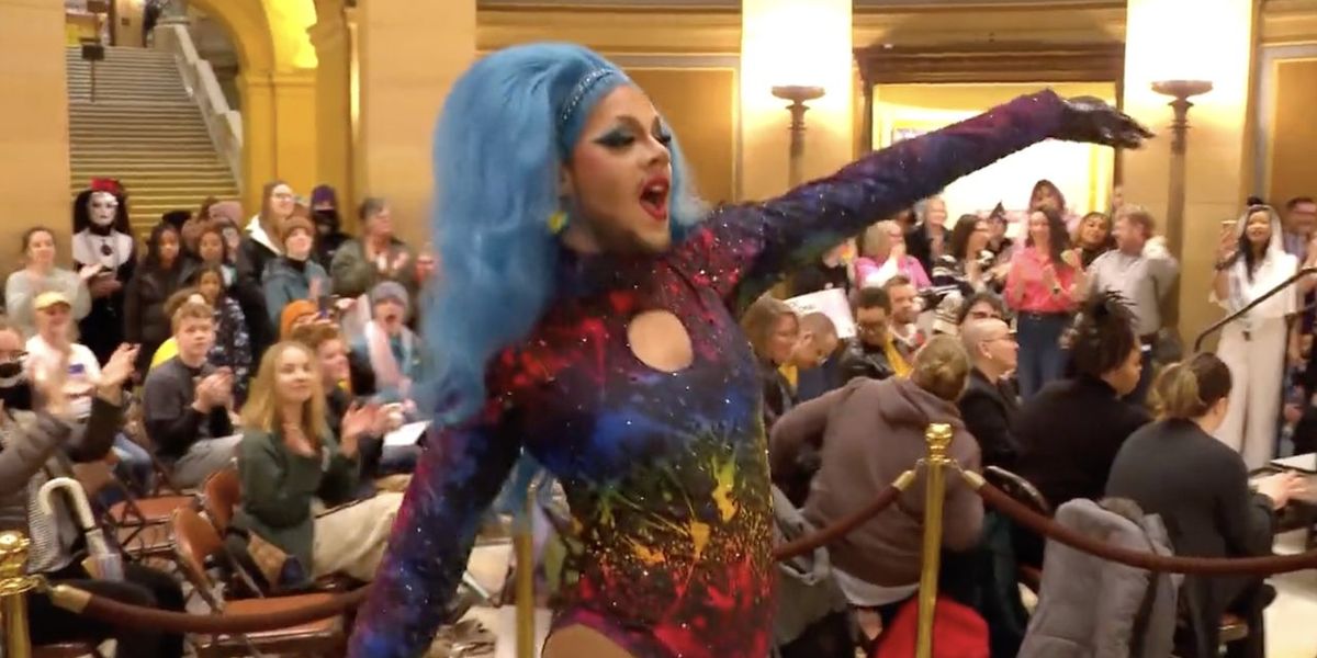 NextImg:Video: Drag queen performs in Minnesota state Capitol rotunda for cheering crowd celebrating Transgender Day of Visibility