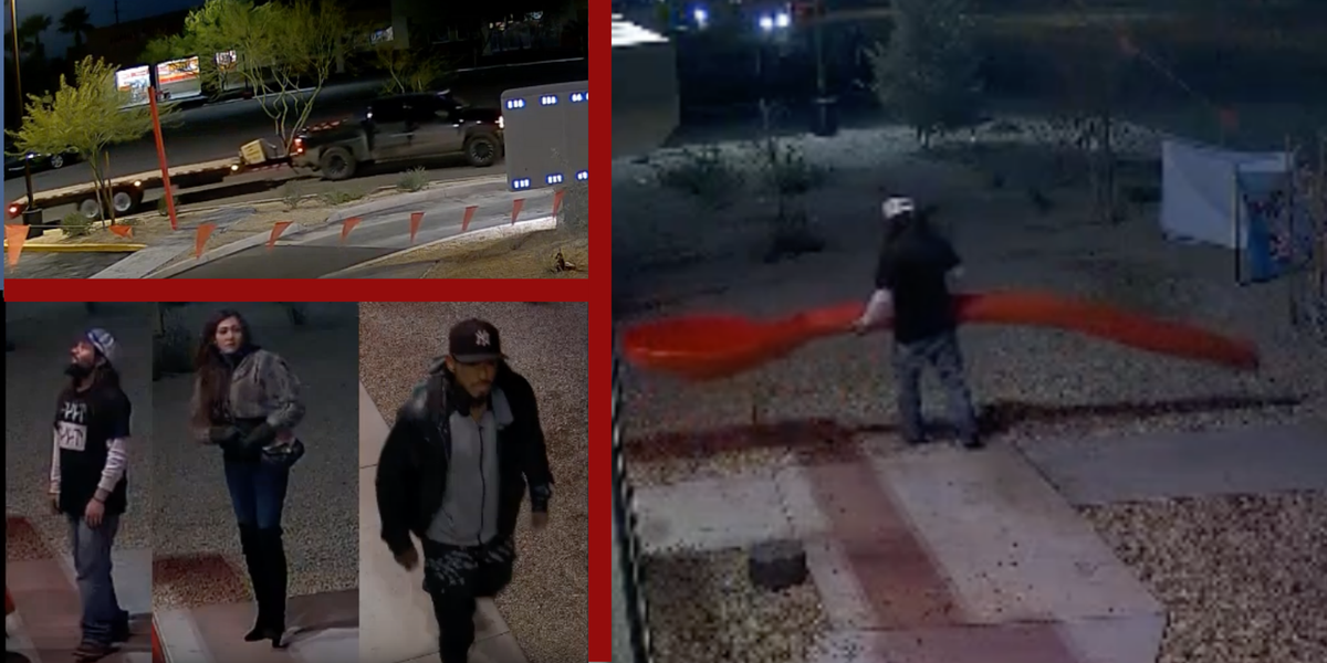 Police seek public's help locating 15foottall red spoon stolen from