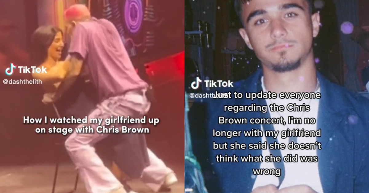 Guy Breaks Up With His Girlfriend After She Gets A Lap Dance From Chris Brown At Concert