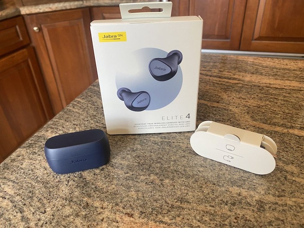 a photo of Jabra Elite True Wireless earbuds unboxed