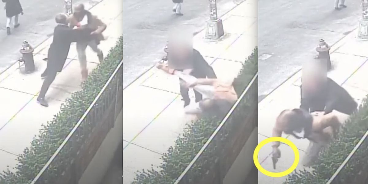 NextImg:Video: 'Good Samaritan' bravely body-blocks gun-toting suspect on run from NYPD officers, leading to suspect's arrest