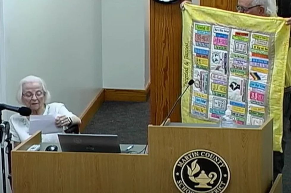 100 Year Old Lady At Florida School Board Better Patriot Than All Book Banners Put Together