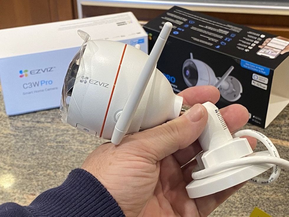 a side view of Ezviz C3W Pro camera