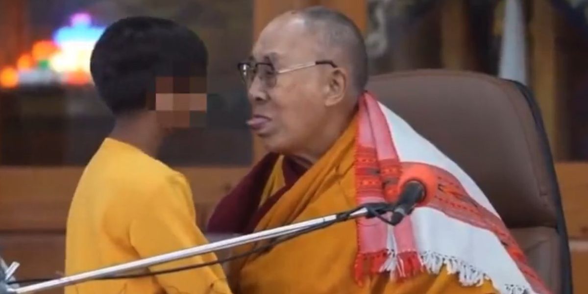 NextImg:Dalai Lama apologizes for kissing little boy, asking him to 'suck' his tongue