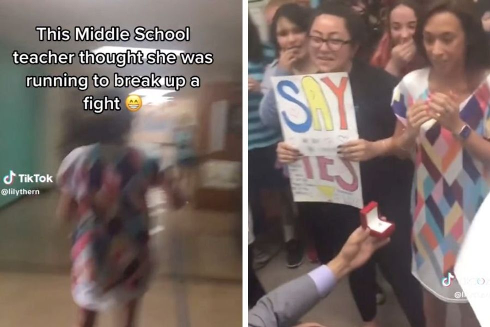 A teacher ran to a classroom to break up a fight, but what she found was the complete opposite