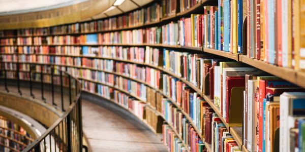 books on brown wooden shelf