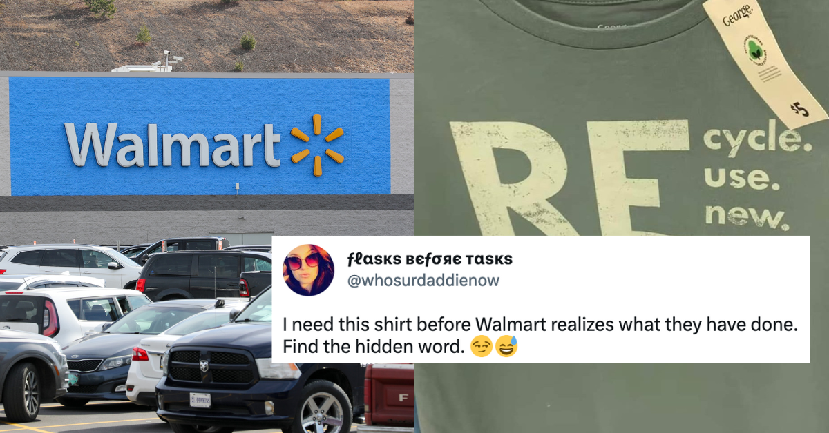 Walmart store, t-shirt, tweet