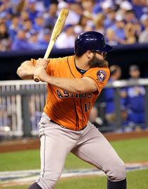 HOUSTON ASTROS LEGEND EVAN GATTIS SIGNED 8X10 2017 WORLD SERIES CHAMPION  BRAVES