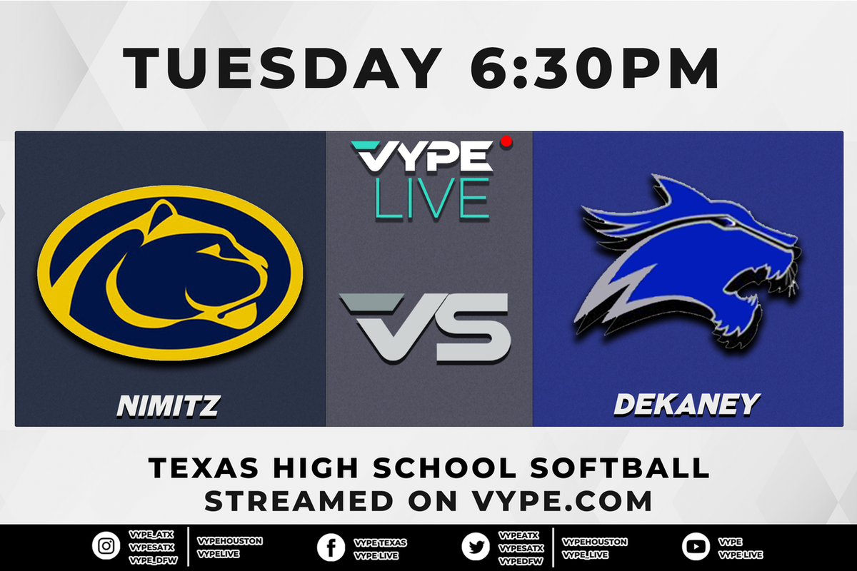 6:30PM - Softball: Nimitz vs. Dekaney