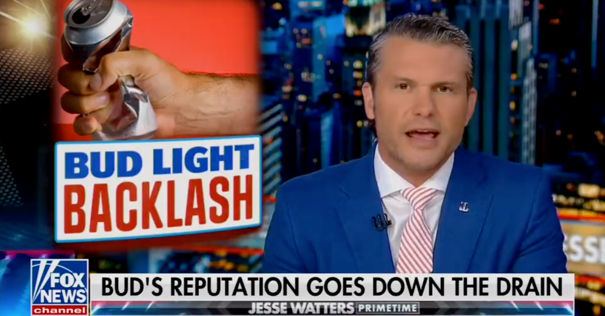 Fox News screenshot of Pete Hegseth discussing his Bud Light boycott
