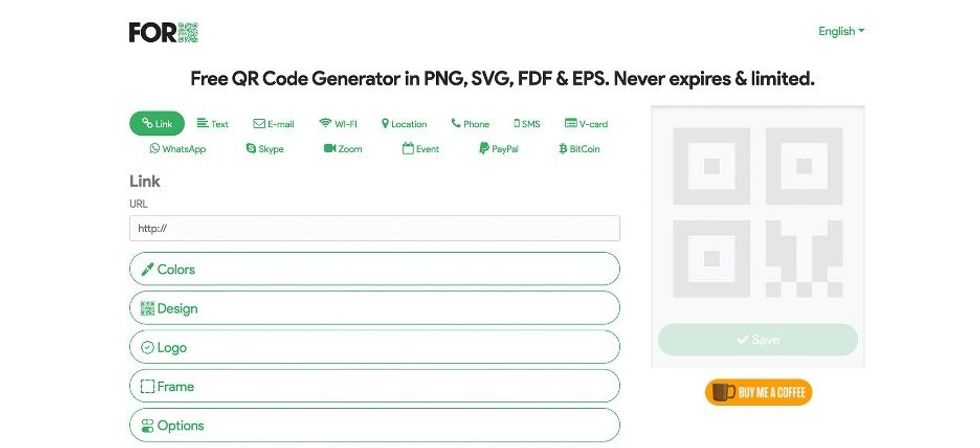 Screenshot of ForQRcode QR code generator