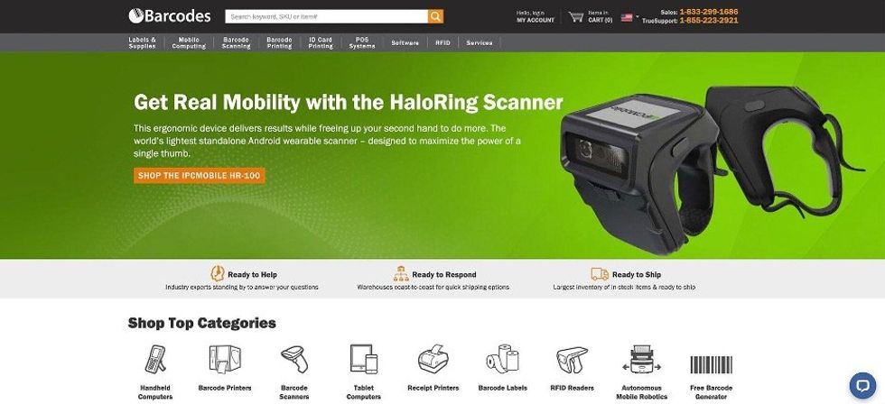 Screenshot of Barcodes Inc.