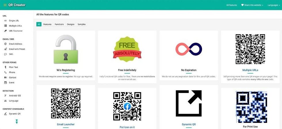 screenshot of QR Creator