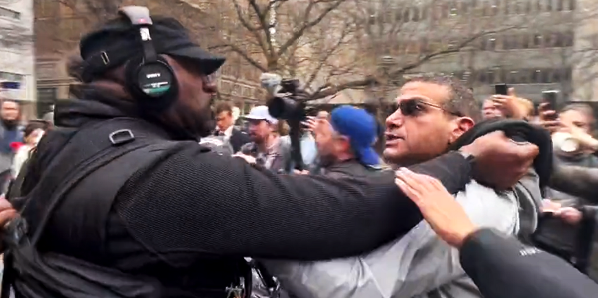 NextImg:'I will kill you': Journalist attacked and threatened by alleged CBS crew member outside Trump arraignment in NYC