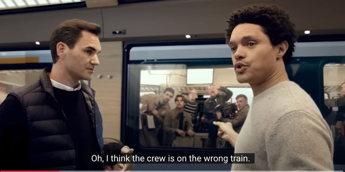Trevor Noah and Roger Federer board the ‘wrong train’ in perhaps the greatest tourism ad ever Trevor Noah and Roger Federer board the ‘wrong train’ in perhaps the greatest tourism ad ever