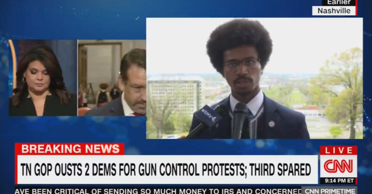 Jeremy Faison walks off during his interview with CNN