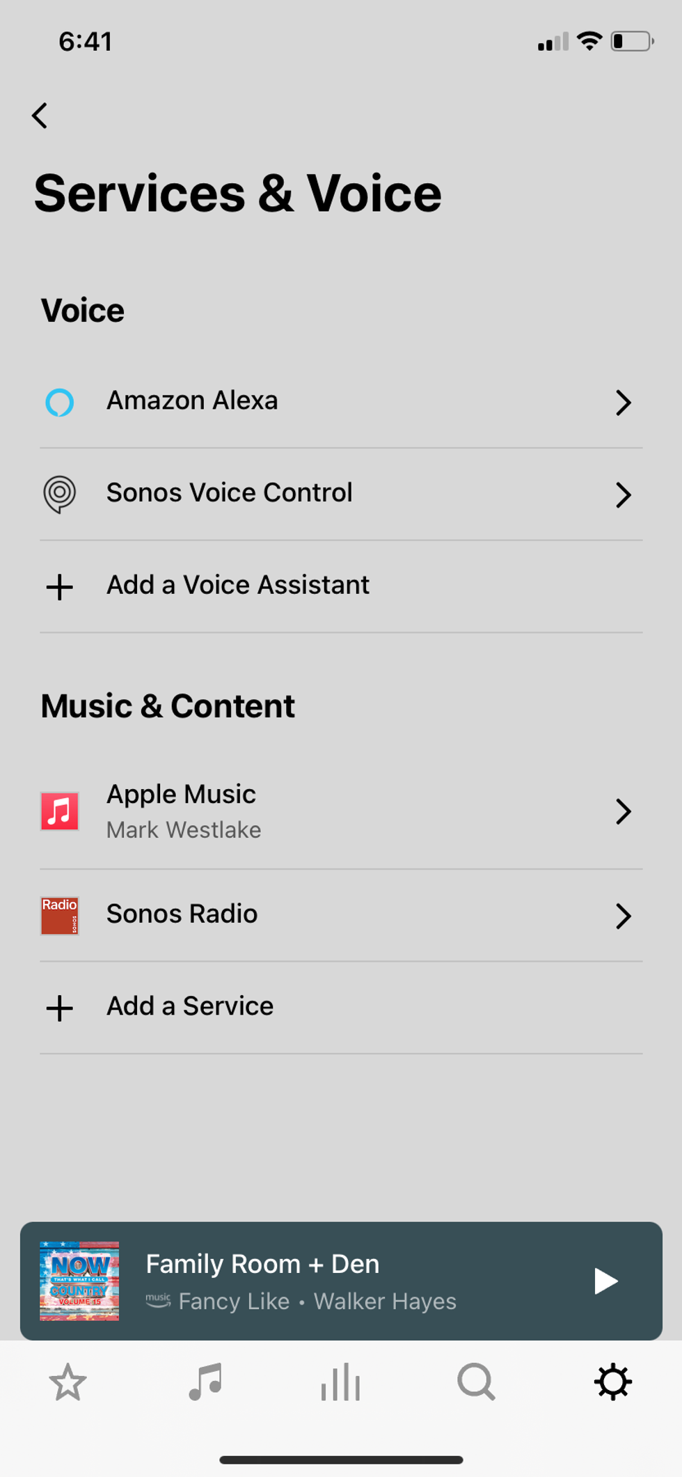 Use Sonos app to connect to your Alexa voice devices
