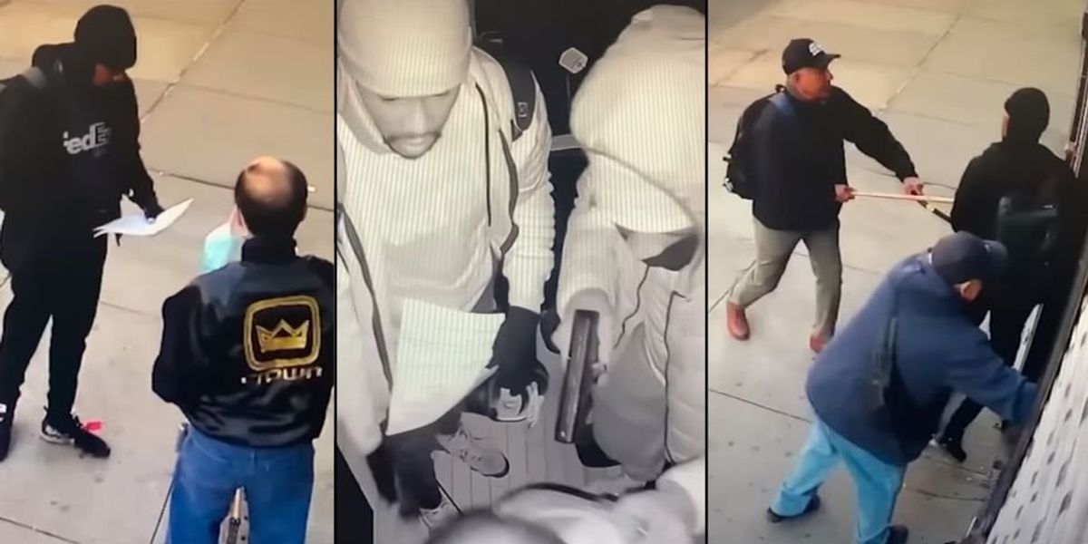 NextImg:NYC street cleaners help thwart violent armed robbery of elderly business owners who were beaten and threatened by FedEx impersonators, police say