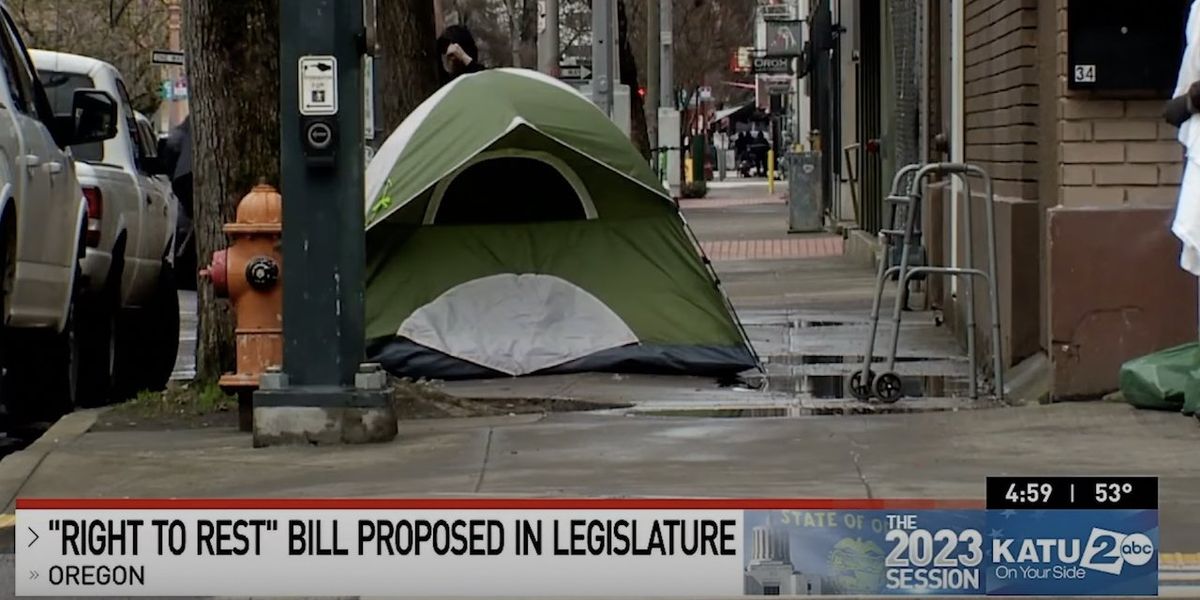 NextImg:Oregon 'Right to Rest Act' would let homeless treat tents on public sidewalks as private residences — and sue for $1,000 if 'harassed'