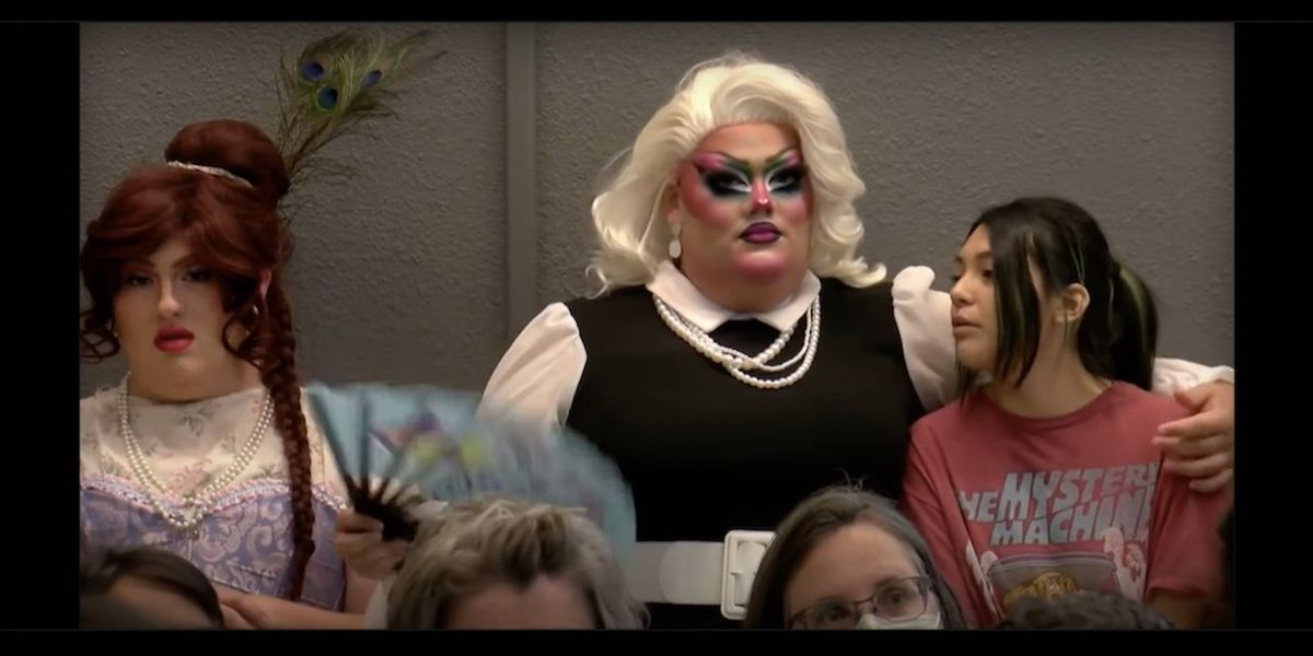 NextImg:'Drag saves lives!' Drag queens stand up for student-led drag show at high school; one verbally battles opposing voices