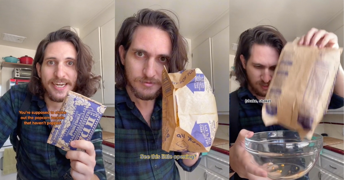 TikToker Shares Genius Hack To Avoid Unpopped Kernels At The Bottom Of The Popcorn Bag