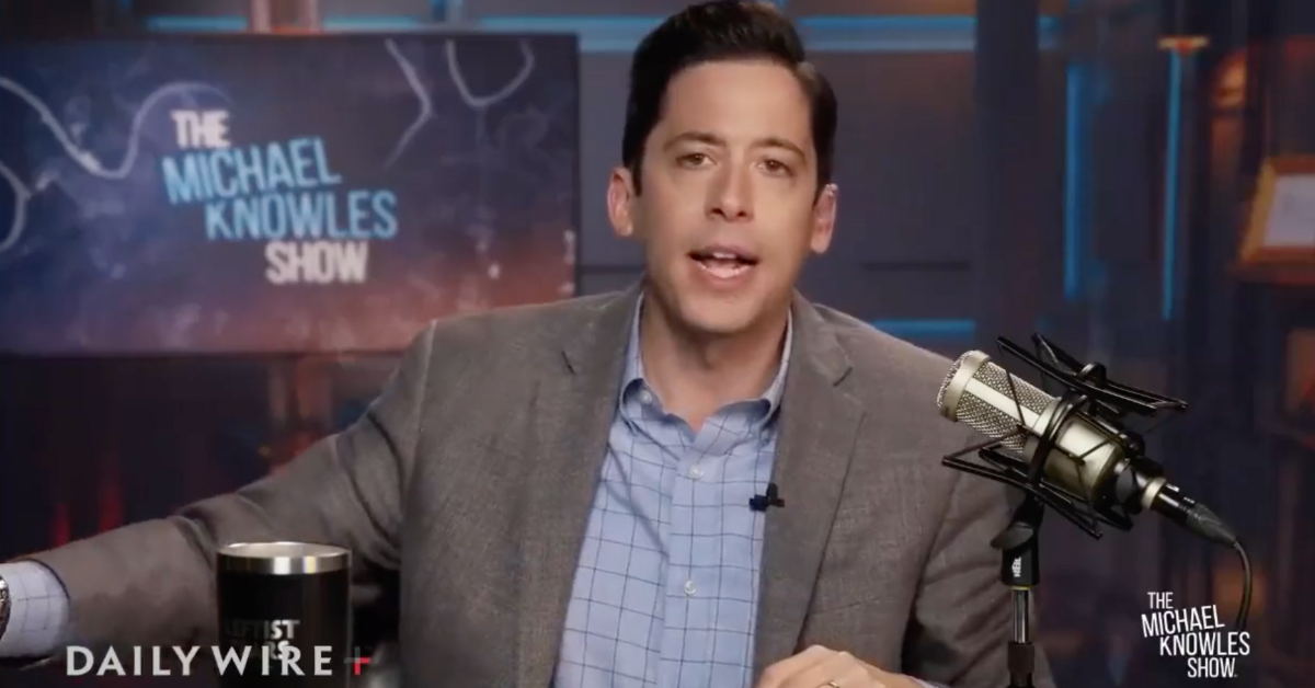 Daily Wire screenshot of Michael Knowles on his program